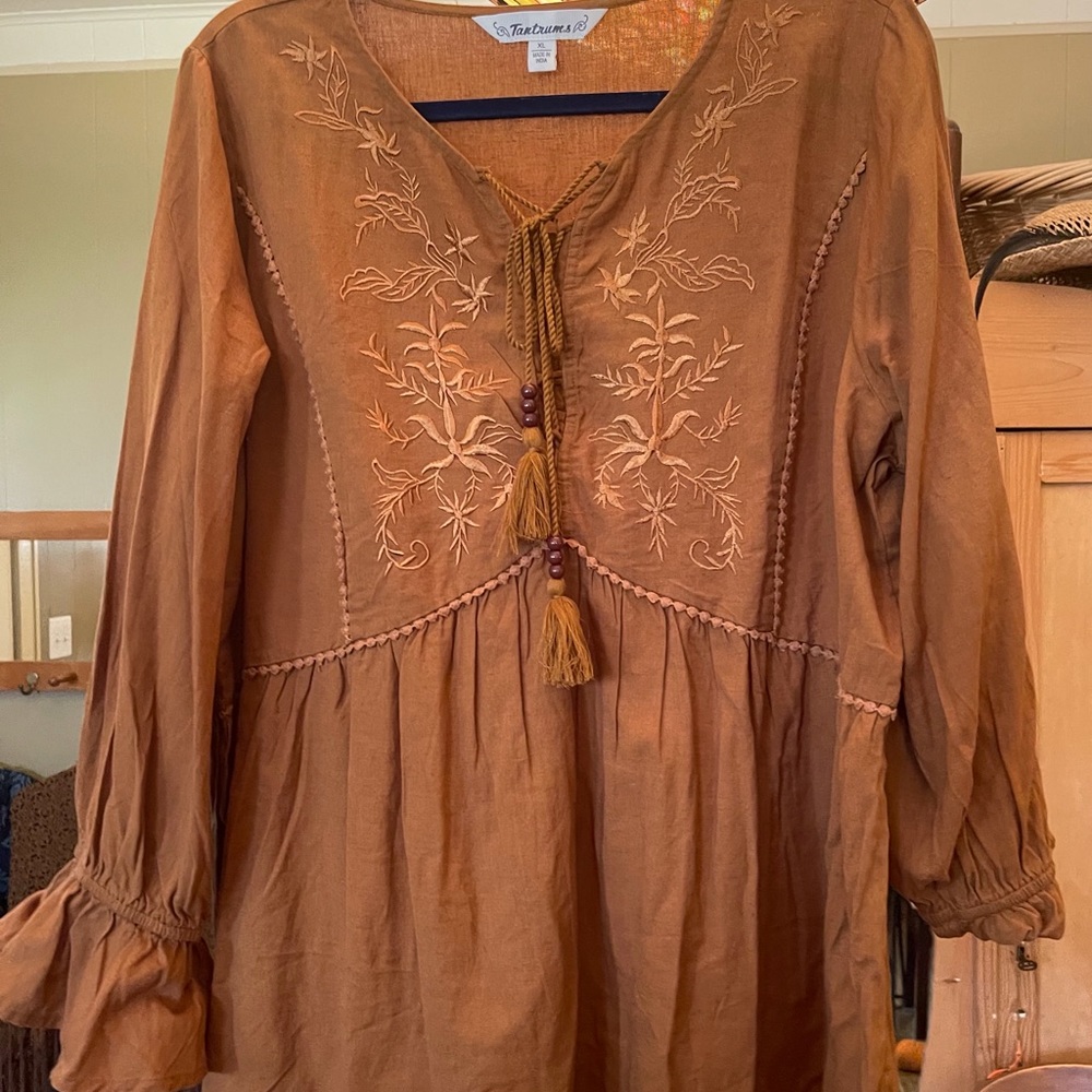 Fall color blouse. Boho. So pretty!